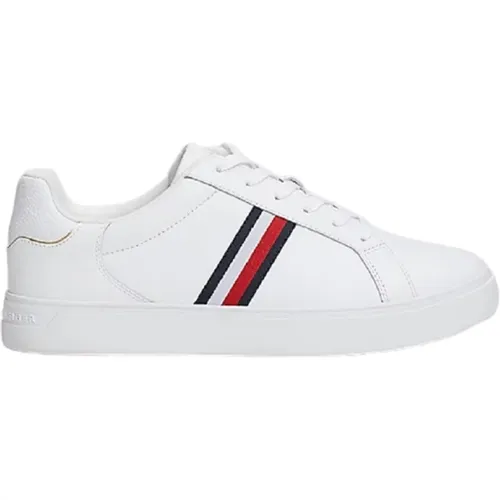 Weiße Sneakers Leder Reguläre Passform , Damen, Größe: 36 EU - Tommy Hilfiger - Modalova