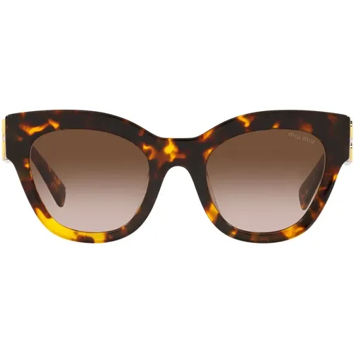 Square Sunglasses with Golden Logo , female, Sizes: 51 MM - Miu Miu - Modalova