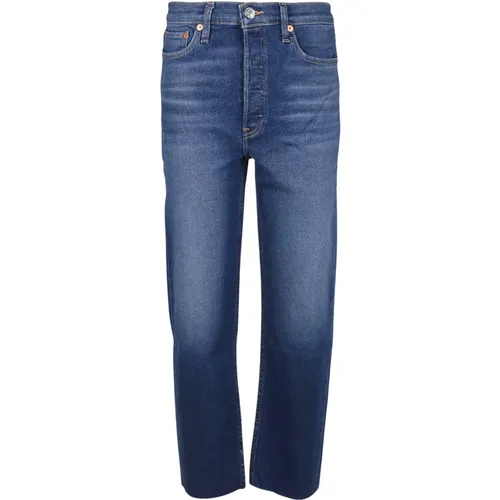 S Stove Pipe Jeans , female, Sizes: W28, W30 - Re/Done - Modalova