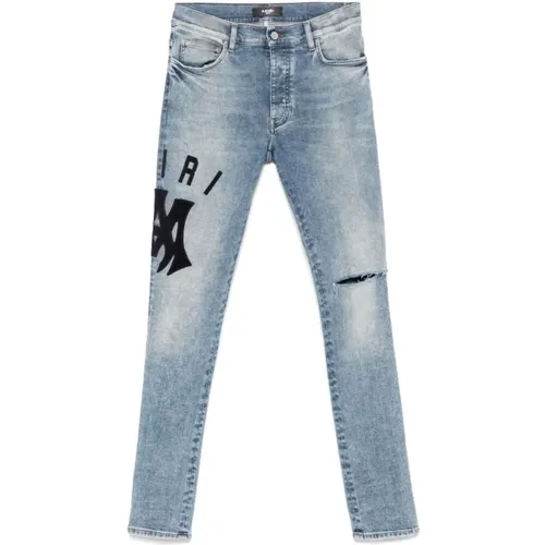 Skinny Jeans, male, , Size: W33 Indigo Classic Button Fly Jeans - Amiri - Modalova