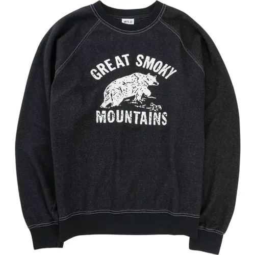 Vintage College Sweater with Great Smoky Mountains Print , male, Sizes: XL, 2XL, L - Wild Donkey - Modalova