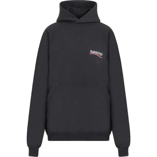 Dark Grey Hoodie Sweatshirt , female, Sizes: M, S, L - Balenciaga - Modalova
