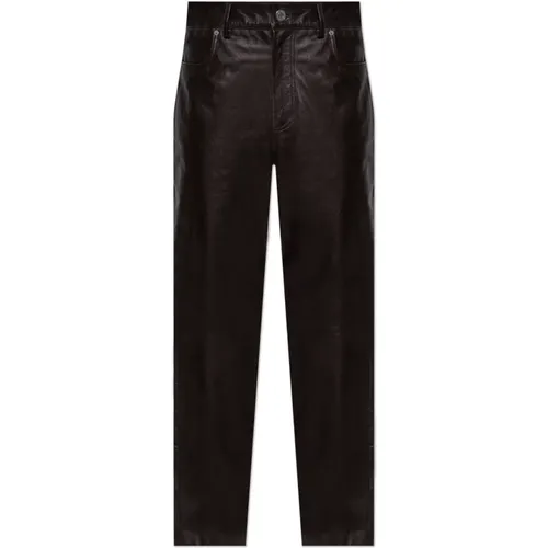 Straight Trousers, male, , Size: M Leather trousers - Ami Paris - Modalova