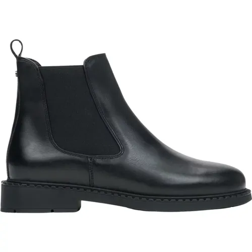 Schwarze Chelsea-Stiefel für Damen aus echtem italienischem Leder , Damen, Größe: 39 EU - Estro - Modalova