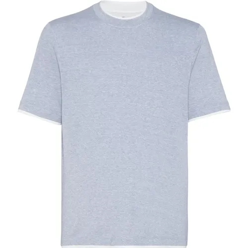 Linen/cotton t-shirt , male, Sizes: 2XL, XL, 4XL, 3XL, L - BRUNELLO CUCINELLI - Modalova