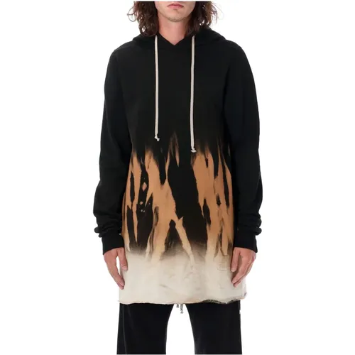 Schwarze Flammen Strickpullover Hoodie - Rick Owens - Modalova