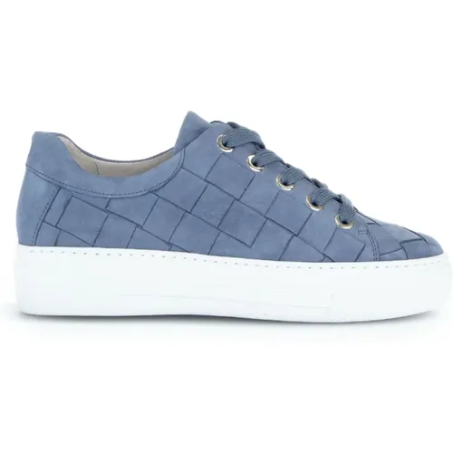 Blaue Ledersneakers Comfort Basic , Damen, Größe: 39 EU - Gabor - Modalova