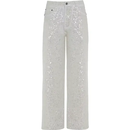 Straight Jeans, female, , Size: M Sequin Appliqué Jeans - P.a.r.o.s.h. - Modalova