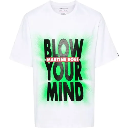 Weiße Baumwoll-Slogan-T-Shirt , Herren, Größe: XL - Martine Rose - Modalova