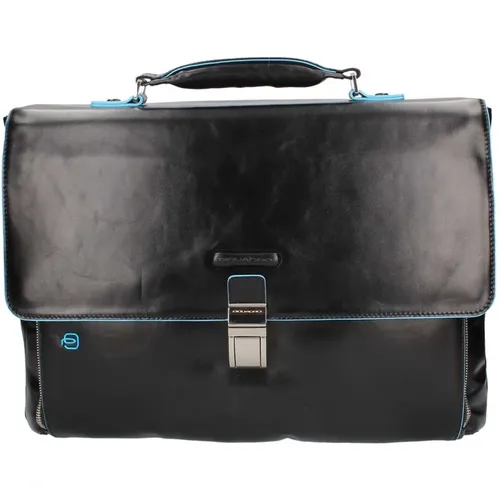 Tote Bags, male, , Size: ONE SIZE Expandable Computer Portfolio Briefcase - Piquadro - Modalova