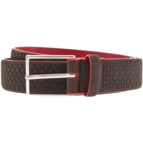 Belts, male, , Size: 90 CM Suede Belt with Micro Seal - Carolina Herrera - Modalova