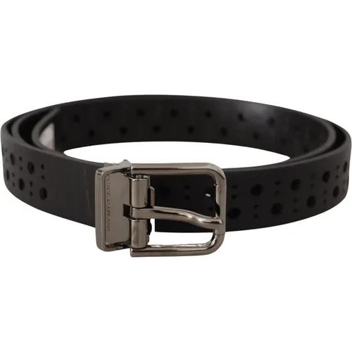 Elegant Leather Belt with Metal Buckle , unisex, Sizes: 90 CM - Dolce & Gabbana - Modalova