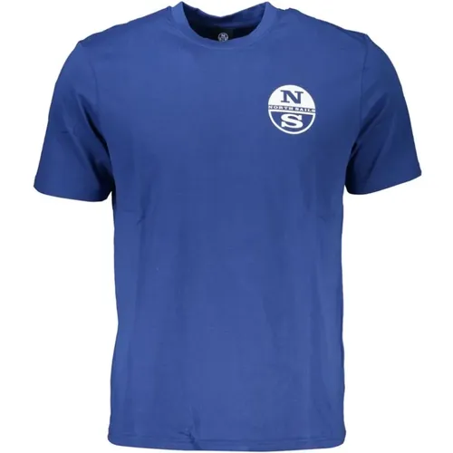 Druck Logo Rundhals T-Shirt , Herren, Größe: L - North Sails - Modalova