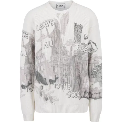 Sweater mit Roma-Print , Herren, Größe: XL - Iceberg - Modalova