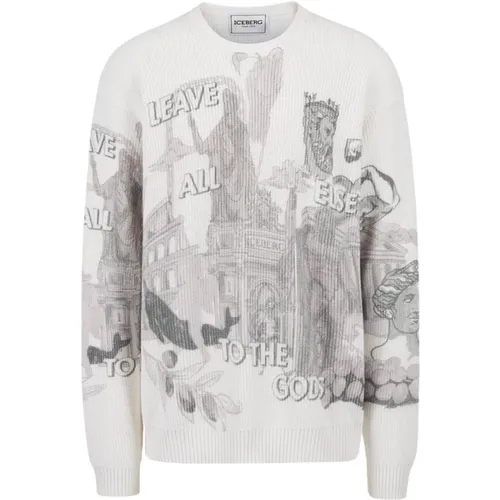 Sweater mit Roma-Print , Herren, Größe: L - Iceberg - Modalova