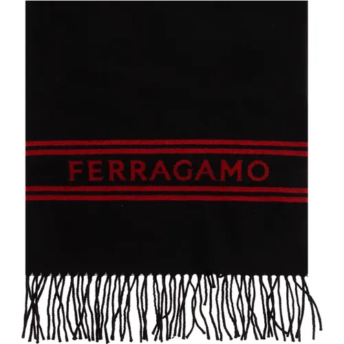 Winter Scarves, male, , Size: ONE SIZE Wool Scarf - Ferragamo - Modalova