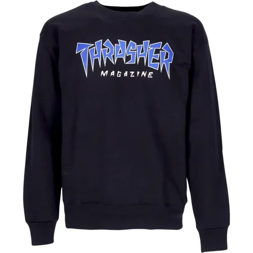 Sweatshirts, male, , Size: S Jagged Logo Crewneck Sweatshirt /Blue - Thrasher - Modalova