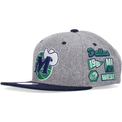 Caps, male, , Size: ONE SIZE Dallas Mavericks Snapback Cap Grey - Mitchell & Ness - Modalova