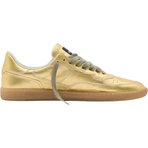 Metallic Leather Sneakers , female, Sizes: 6 UK, 5 UK, 7 UK, 4 UK, 3 UK - Hidnander - Modalova