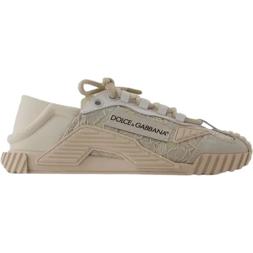 Braune Nylon Low Top Sneakers - Dolce & Gabbana - Modalova