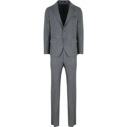 Single Breasted Suits, male, , Size: XL Tailored Wool Suit - Tagliatore - Modalova