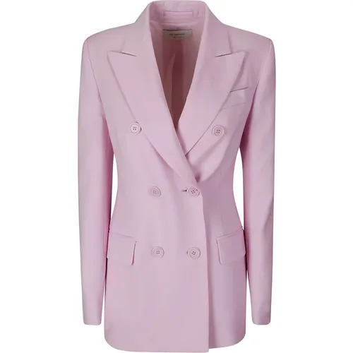 Pink Double-Breasted Jacket with Contrasting Buttons , female, Sizes: XS - SPORTMAX - Modalova