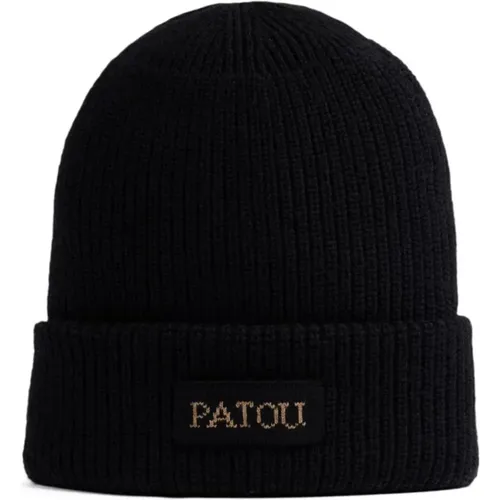 Beanies, female, , Size: ONE SIZE Wool Logo Embroidered Hat - Patou - Modalova