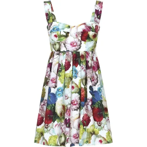 Floral Print Bustier Dress , female, Sizes: S - Dolce & Gabbana - Modalova