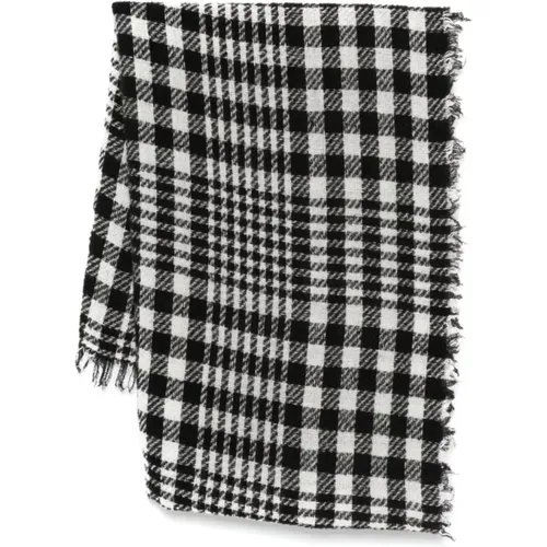 Winter Scarves, female, , Size: ONE SIZE Plaid Check Winter Scarf - Faliero Sarti - Modalova