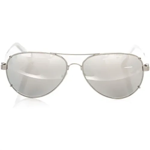 Aviator Sonnenbrille Metallgestell Weiße Bügel , unisex, Größe: ONE Size - Frankie Morello - Modalova