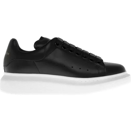 Schwarze Ledersneakers mit Logo-Tab - alexander mcqueen - Modalova