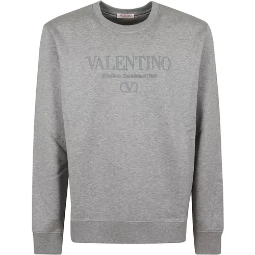 Sweatshirts, male, , Size: L Cotton Sweatshirt Crew Neck Long Sleeve - Valentino Garavani - Modalova