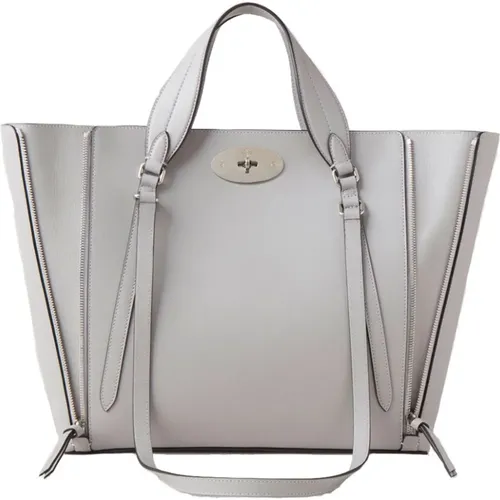 Pale Grey Zip Tote Bag , female, Sizes: ONE SIZE - Mulberry - Modalova