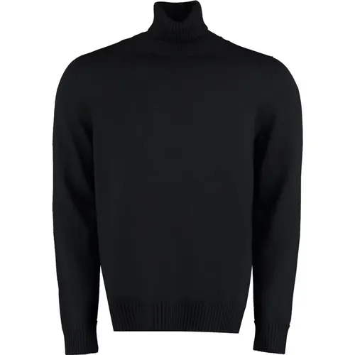 Turtlenecks, male, , Size: S Ribbed Knit Wool Turtleneck - Drumohr - Modalova