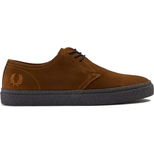 Laced Shoes, male, , Size: 10 US Linden Suede Ginger-40 - Fred Perry - Modalova