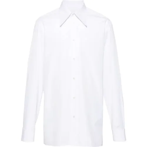 Weiße Baumwollhemd mit Vier-Stich-Logo - Maison Margiela - Modalova