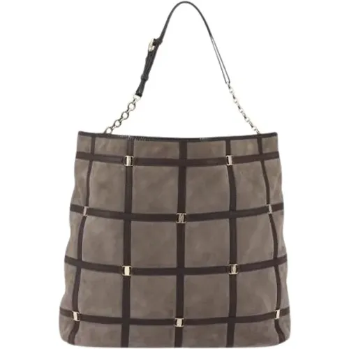 Pre-owned Shoulder Bags, female, , Size: ONE SIZE Pre-owned Suede Shoulder Bag - Salvatore Ferragamo Pre-owned - Modalova