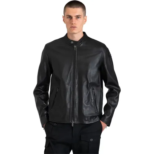 Leather Jacket with Cotton Lining , male, Sizes: L, M, XL - Diesel - Modalova