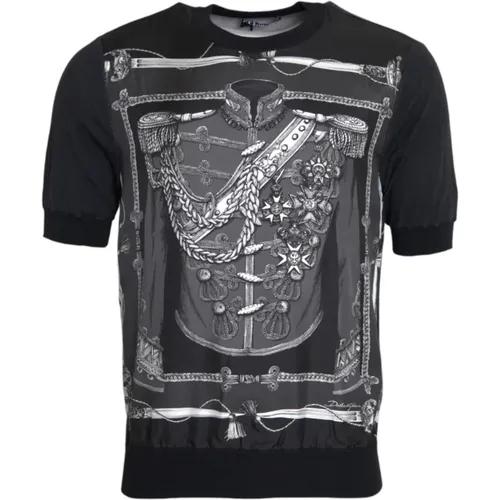 Graphic Print T-Shirt , male, Sizes: M - Dolce & Gabbana - Modalova