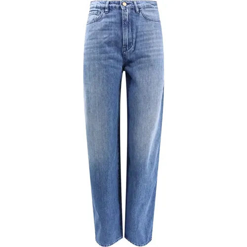 Blaue High-Waist Wide Leg Jeans , Damen, Größe: W29 - 3X1 - Modalova
