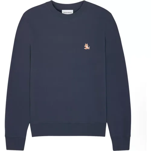 Fox Head Patch Baumwoll-Sweatshirt , Herren, Größe: L - Maison Kitsuné - Modalova