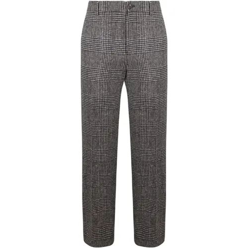 Straight Trousers, male, , Size: S Check Pattern Mario Trousers - Golden Goose - Modalova