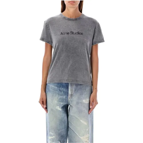 Faded Etza Blurred T-Shirt , Damen, Größe: L - Acne Studios - Modalova