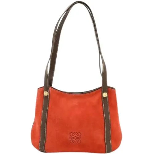 Pre-owned Shoulder Bags, female, , Size: ONE SIZE Pre-owned Suede Shoulder Bag - Loewe Pre-owned - Modalova