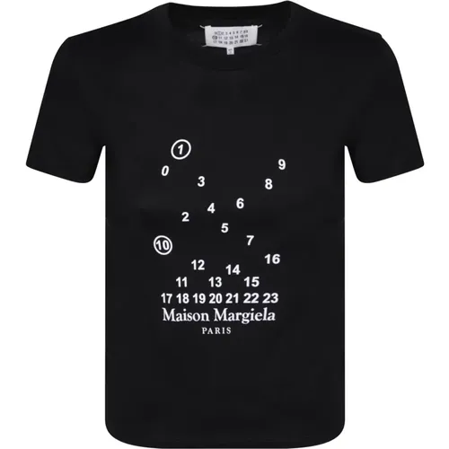 Cotton T-shirt with Logo Print , female, Sizes: S, L, M, XS - Maison Margiela - Modalova