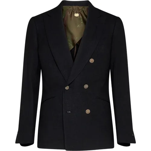 Embossed Button Jacket , male, Sizes: L, XL, M - Maurizio Miri - Modalova