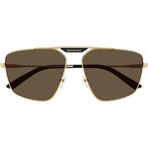 Square Pilot Metal Sunglasses Bb0246Sa , unisex, Sizes: 61 MM - Balenciaga - Modalova