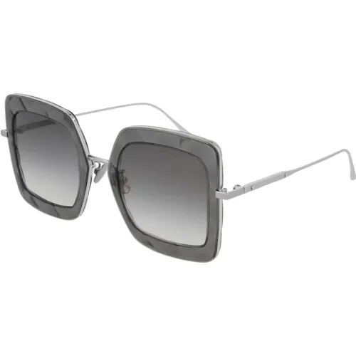 Silber/Grau Getönte Sonnenbrille - Bottega Veneta - Modalova
