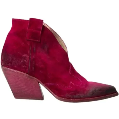 Magenta Suede Cowboy Boots , female, Sizes: 5 UK - Elena Iachi - Modalova