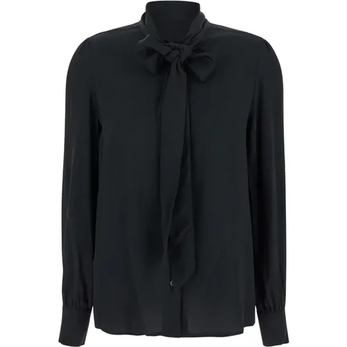 Schwarze Crepe Bluse , Damen, Größe: XS - pinko - Modalova